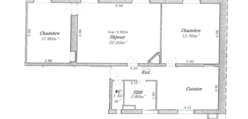 Ternes – Appartement 3/4 Pièces, 70 m² traversant