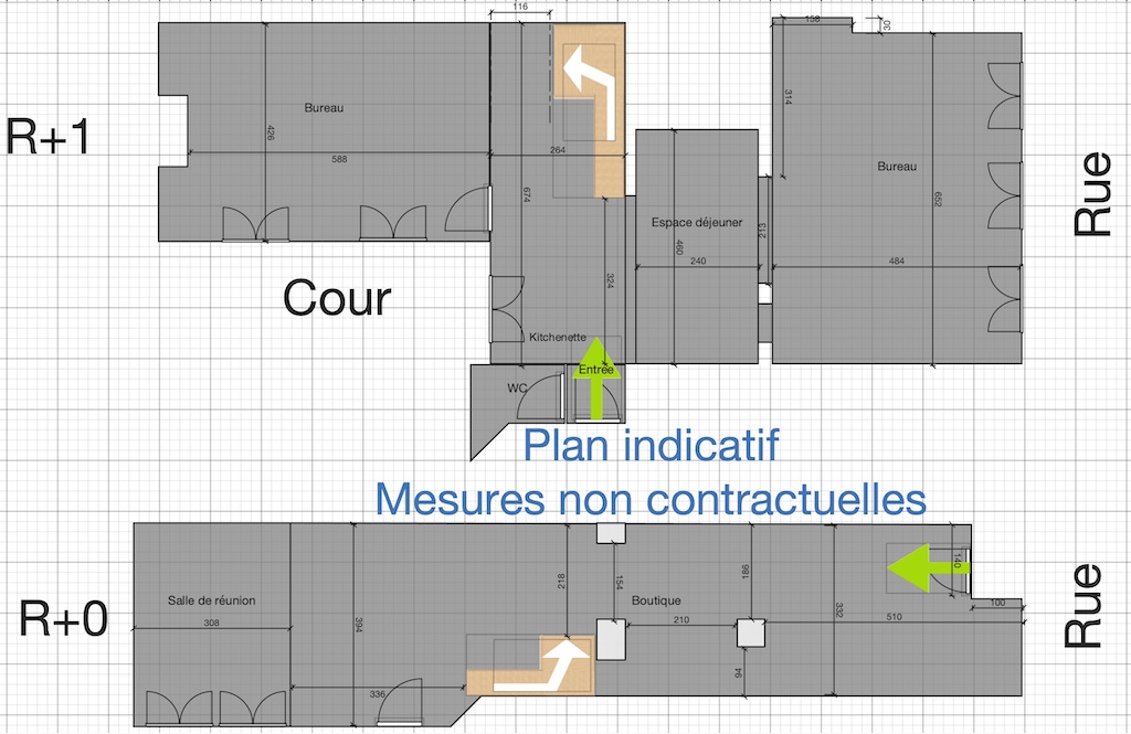 Greneta / Montorgueil, Bureau-Boutique 160 m²