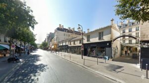 Entrée du Marché des Enfants Rouges à Paris 3e, quartier du Marais,
